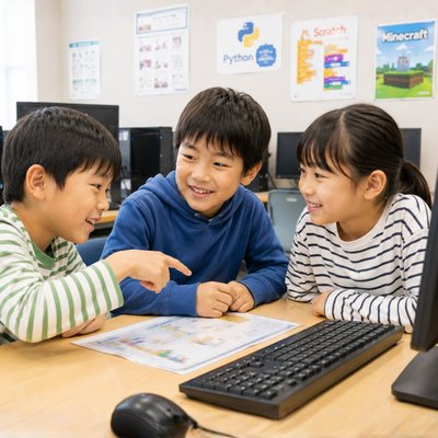 教室でパソコンに向かう子どもたち